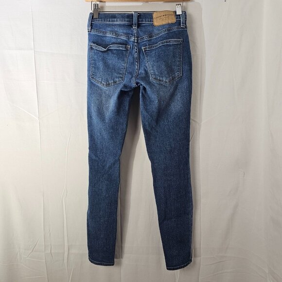 Lucky Brand Jeans Women 00/24 25x27 Mid Rise Super Skinny Ava Blue Denim Stretch - Picture 2 of 12